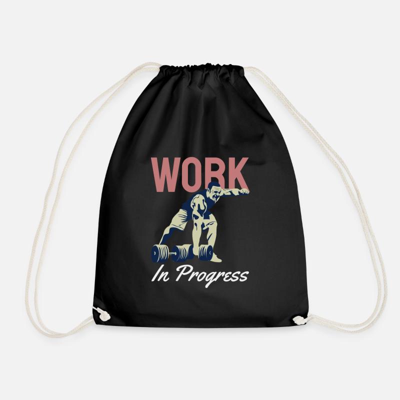 Work in Progress - Drawstring Bag - black