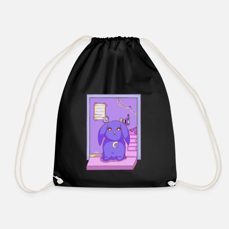 Lofi Vibe Bun - Drawstring Bag - black