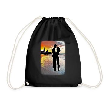 Lovers - Drawstring Bag - black - Front