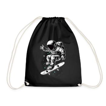Skater Astronaut - Turnbeutel - Schwarz - Vorne