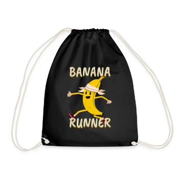 Banana Jogger Jogging Marathon Running Sprint - Drawstring Bag - black - Front