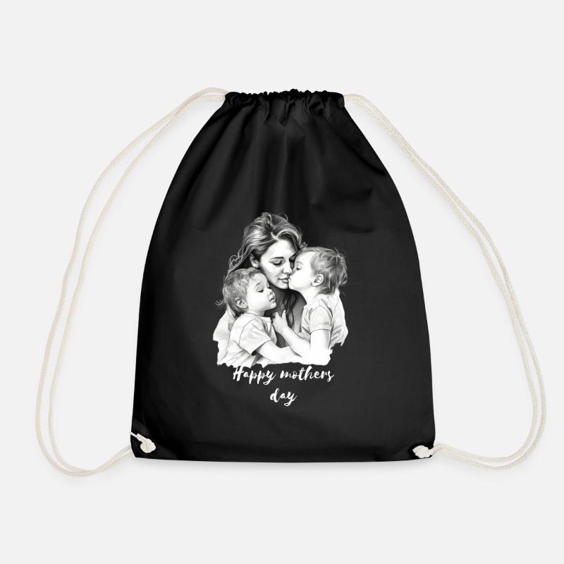 Happy mothers day - Drawstring Bag - black