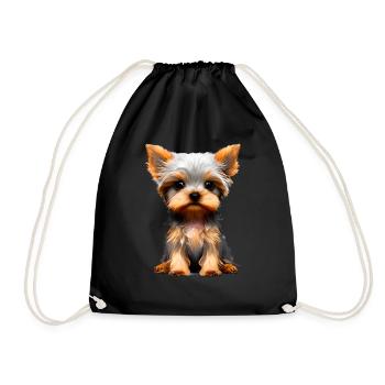 Dog Owner Yorkshire Terrier Puppy Dog - Drawstring Bag - black - Front