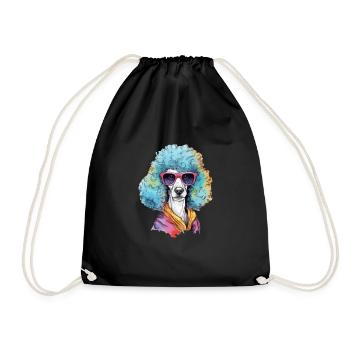 John caniche à lunettes - Sac de sport léger - noir - Devant
