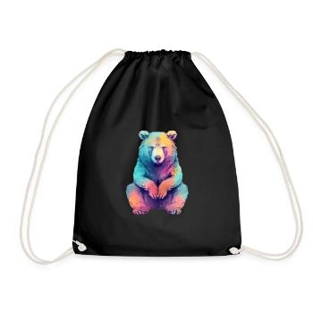 Beabea the grumpy bear - Drawstring Bag - black - Front