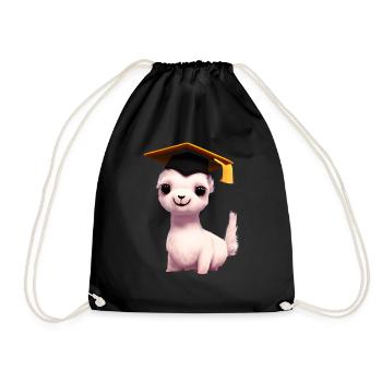 Baccalauréat, diplômé, alpaga, certificat de fin d’études - Sac de sport léger - noir - Devant
