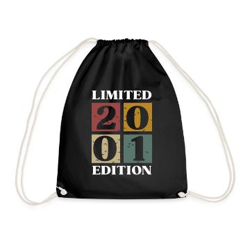 Vintage Geschenk 2001 Jubiläum Limitierte Auflage - Turnbeutel - Schwarz - Vorne