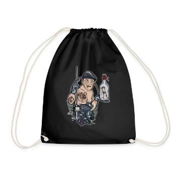 Angler // Oldschool // Illustration - Sac de sport léger - noir - Devant