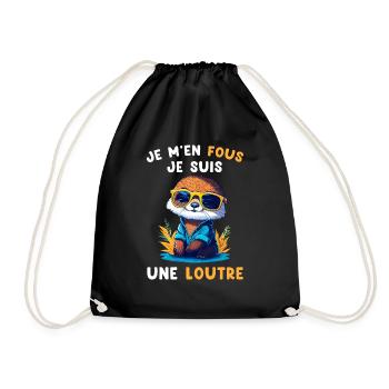 Je M'en Fous Je Suis Une Loutre Cadeau - Turnbeutel - Schwarz - Vorne
