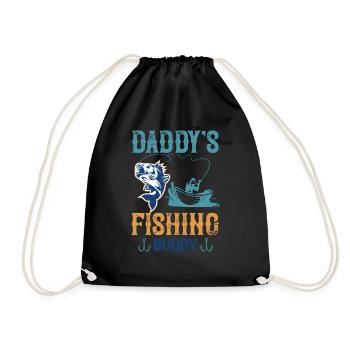 daddy's fishing buddy 01 - Turnbeutel - Schwarz - Vorne