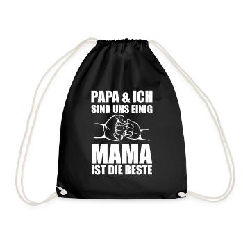 Mutter Spruch Geschenk Mama Muttertag - Turnbeutel - Schwarz - Vorne