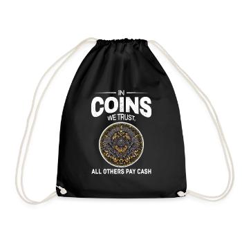 Coin Collecting Collector Numismatic Numismatist - Drawstring Bag - black - Front