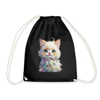 Cute animal - Drawstring Bag - black - Front