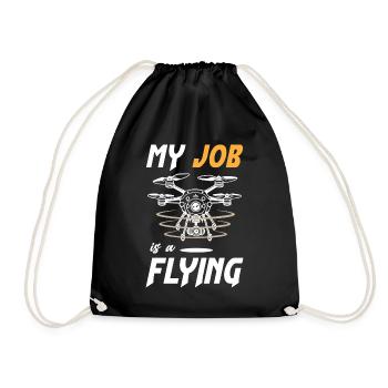 Drone My Job is a Flying - Drawstring Bag - black - Front