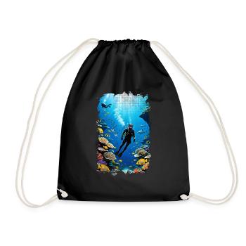 plongée sous marine - Sac de sport léger - noir - Devant