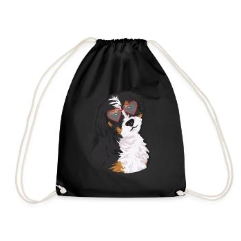 Bernedoodle Hund - Turnbeutel - Schwarz - Vorne