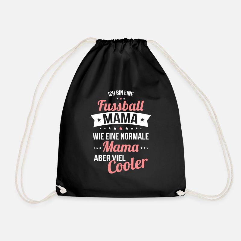 Soccer Mom Like A Normal Mom Much Cooler - Drawstring Bag - black