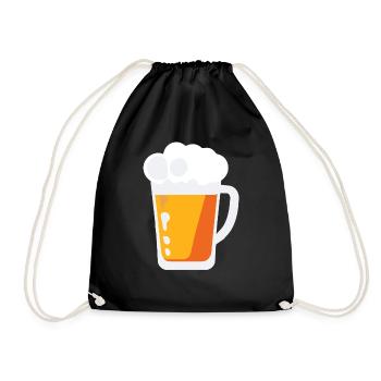 Beer Flask Mug Booze Bachelor Party 1 - Drawstring Bag - black - Front