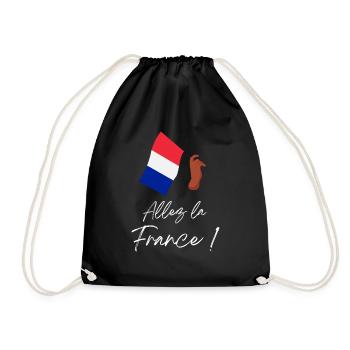 Go France. Blue White Red Flag - Drawstring Bag - black - Front
