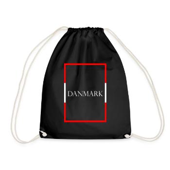 Denmark Danmark, Statement lettering with flag - Drawstring Bag - black - Front