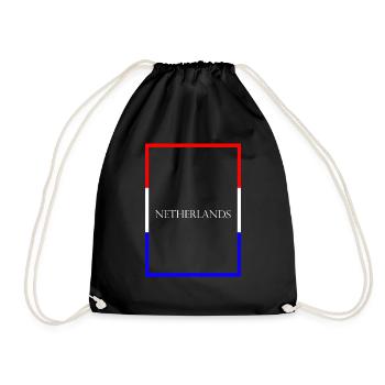 Netherlands - Statement lettering with flag - Drawstring Bag - black - Front