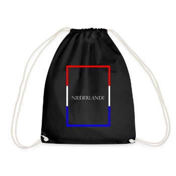 Netherlands - Statement lettering with flag - Drawstring Bag - black - Front