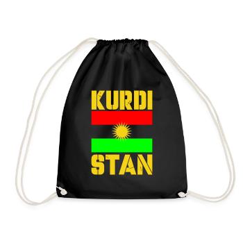 kurdistan fahne 1 - Turnbeutel - Schwarz - Vorne