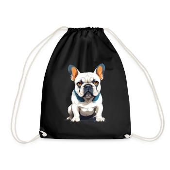 Bouledogue français Vector Art Illustration en couleur - Sac de sport léger - noir - Devant