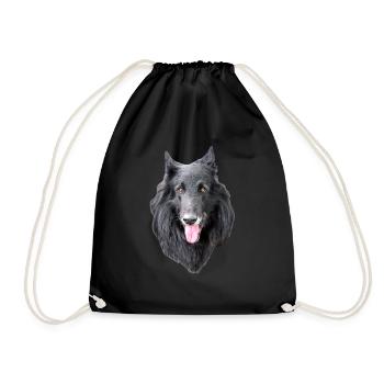 Belgian Shepherd Groenendael - Drawstring Bag - black - Front