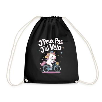 J'peux pas j'ai vélo - Sac de sport léger - noir - Devant