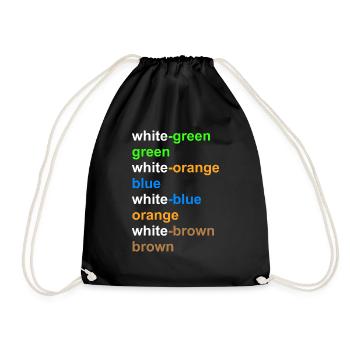 RJ45 Network Technology Color Assignment according to T568A - Drawstring Bag - black - Front