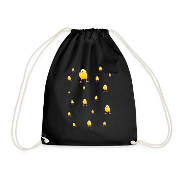 Chick Alarm - Drawstring Bag - black - Front