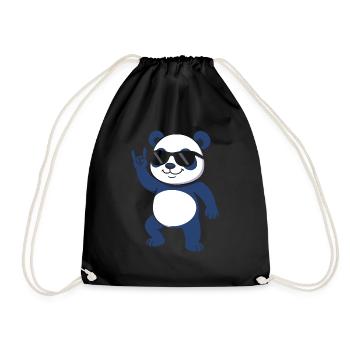 Süßer Panda – Lustiges Tier Design für Panda-Fans - Turnbeutel - Schwarz - Vorne