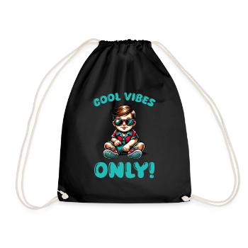 Baby Sunglasses Cool - Drawstring Bag - black - Front
