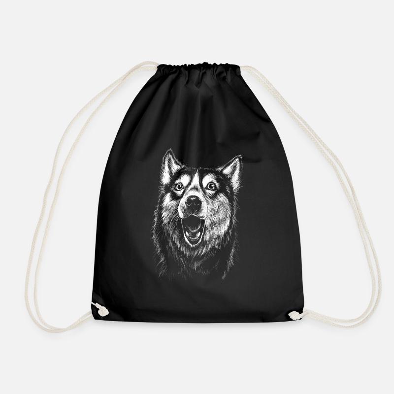 Dramatischer Husky - Turnbeutel - Schwarz