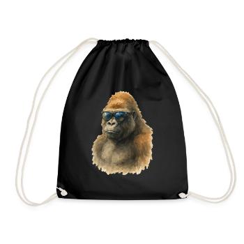 Gorille Aquarelle - Sac de sport léger - noir - Devant