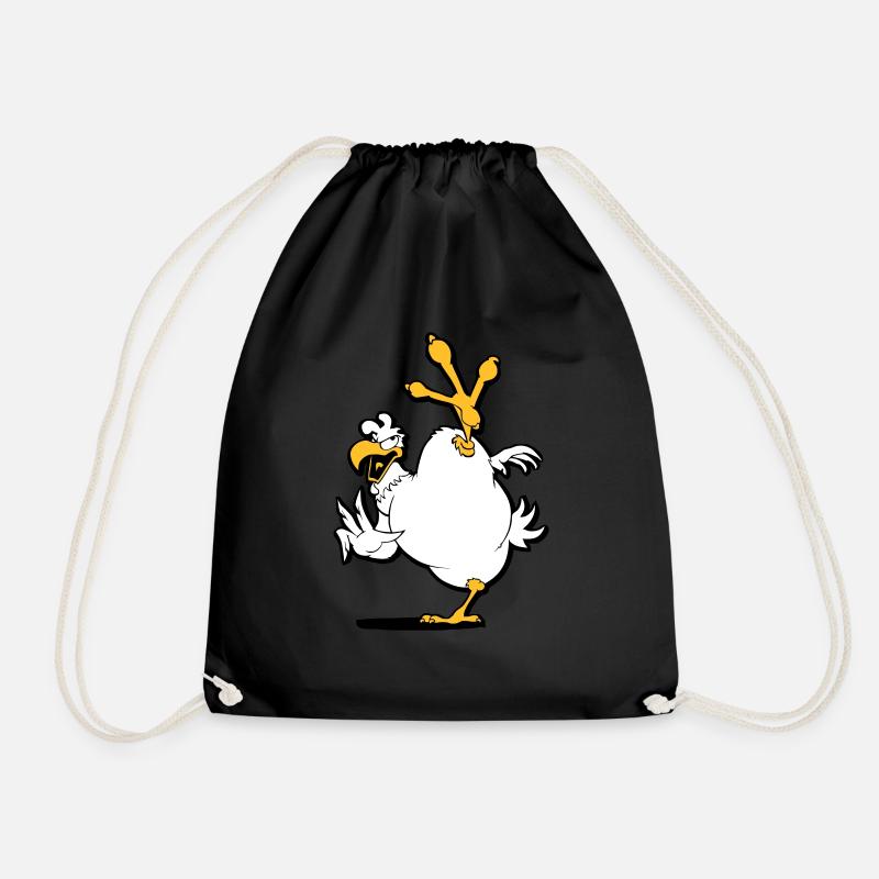 kung_fu_chicken - Drawstring Bag - black