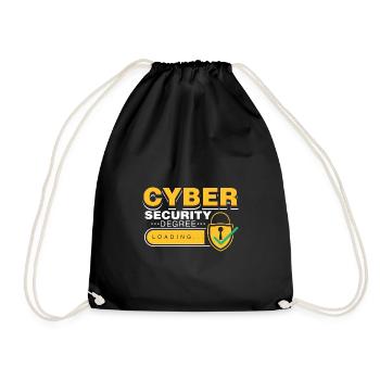 Cybersecurity Degree Computer Science Student Saying - Drawstring Bag - black - Front