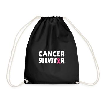 Breast Cancer: Cancer Survivor - Drawstring Bag - black - Front