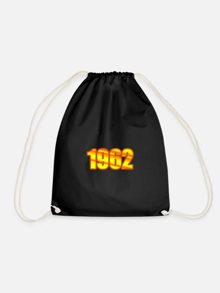 Goldene Jahreszahl 1962 - Turnbeutel - Schwarz