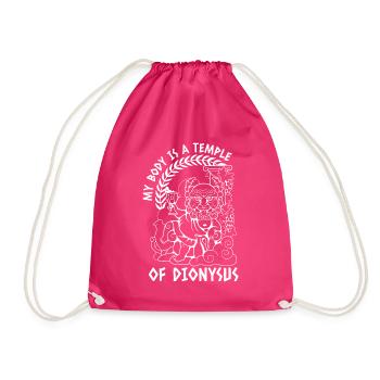 My Body Is A Temple Of Dionysus - Joy Of Alcohol - Drawstring Bag - fuchsia - Front