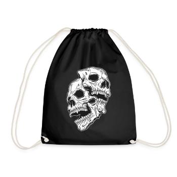 Skull Skull Horror Skeleton Halloween Metal - Drawstring Bag - black - Front