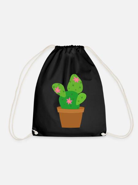 cactus - Drawstring Bag - black