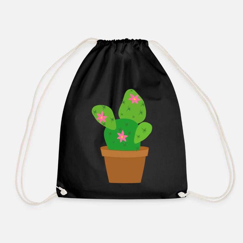 cactus - Drawstring Bag - black