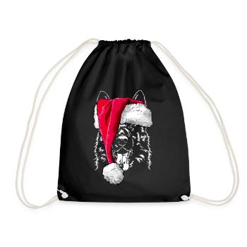 GERMAN SHEPHERD DOG German Shepherd Christmas - Drawstring Bag - black - Front