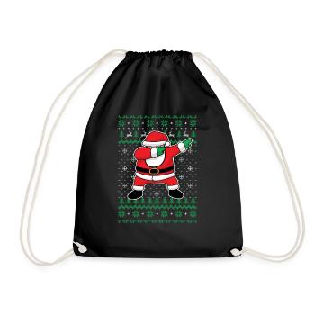 Dabbing Santa Claus - Weihnachten Weihnachtsmann - Turnbeutel - Schwarz - Vorne