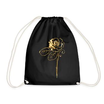 Rose in Gold - Turnbeutel - Schwarz - Vorne