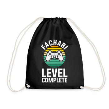 Level Abgeschlossen Schulabschluss Fachabi Fachabi - Turnbeutel - Schwarz - Vorne