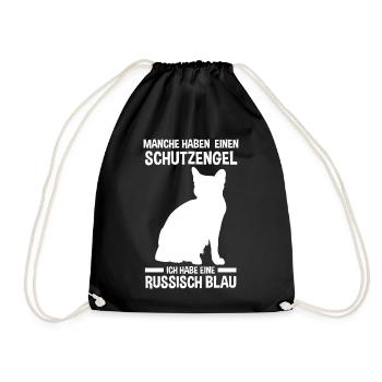 Schutzengel Katze Kater Russisch Blau - Turnbeutel - Schwarz - Vorne