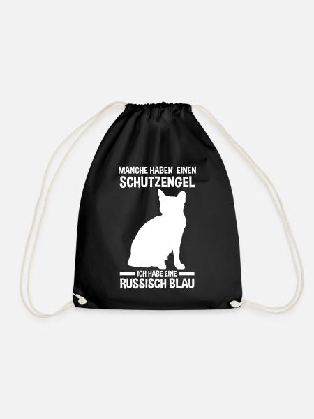 Schutzengel Katze Kater Russisch Blau - Turnbeutel - Schwarz
